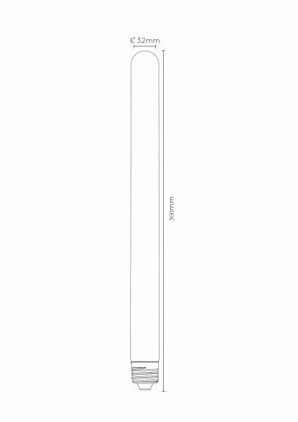 Lucide T32 - Glühfadenlampe - Ø 3,2 cm - LED Dim. - E27 - 1x4,9W 2200K - Amber - technisch